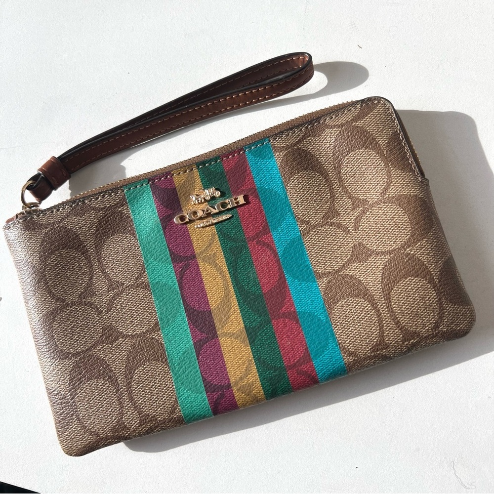 Coach Multicolor Signature Wristlet